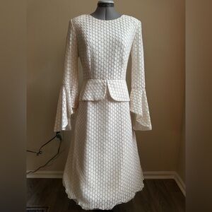 Serafina Cream Flare Sleeve Dress